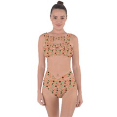 Peach Cherries Bandaged Up Bikini Set 