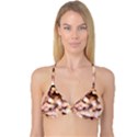 Warm Color Brown Light Pattern Reversible Tri Bikini Top View1