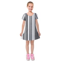Shades Of Grey Wood And Metal Kids  Short Sleeve Velvet Dress by FunnyCow
