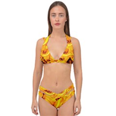 Fire And Flames Double Strap Halter Bikini Set by FunnyCow