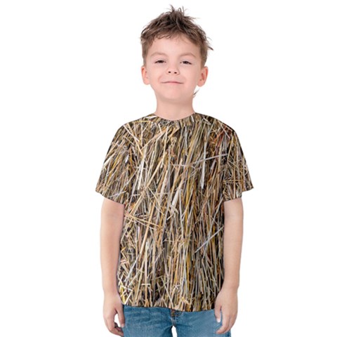 Dry Hay Texture Kids  Cotton Tee by FunnyCow