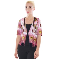 Blooming Almond At Sunset Cropped Button Cardigan by FunnyCow