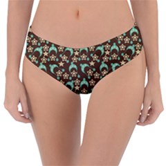 Brown With Blue Hats Reversible Classic Bikini Bottoms