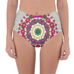 Fauna Fantasy Bohemian Midsummer Flower Style Reversible High-waist Bikini Bottoms by pepitasart