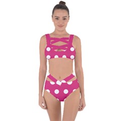Pink Dot Bandaged Up Bikini Set 