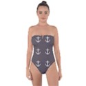 Grey Anchors Tie Back One Piece Swimsuit View1