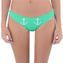 Seafoam Anchors Reversible Hipster Bikini Bottoms by snowwhitegirl