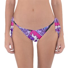 Purple Retro Pop Reversible Bikini Bottom by snowwhitegirl