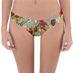 Fruit Blossom Gray Reversible Hipster Bikini Bottoms by snowwhitegirl