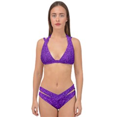 Purple  Glitter Double Strap Halter Bikini Set by snowwhitegirl