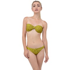 Gold  Glitter Classic Bandeau Bikini Set by snowwhitegirl