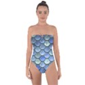 Blue Mermaid Scale Tie Back One Piece Swimsuit View1