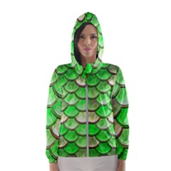 Green Mermaid Scale Hooded Windbreaker (women) by snowwhitegirl