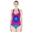 Pink Music Blue  Moon Halter Swimsuit View1