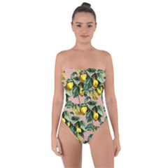 Fruit Branches Tie Back One Piece Swimsuit