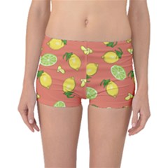 Lemons And Limes Peach Boyleg Bikini Bottoms by snowwhitegirl