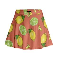 Lemons And Limes Peach Mini Flare Skirt by snowwhitegirl