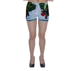 Red Raspberries In A Teacup Skinny Shorts by FunnyCow