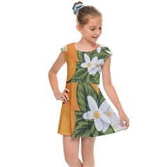 Orange Blossoms Kids Cap Sleeve Dress by lwdstudio
