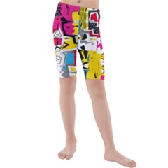 Distorted Shapes                                      Kid s Swim Shorts by LalyLauraFLM