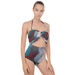 Dreams In Color Scallop Top Cut Out Swimsuit