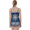 Painted Blue Mandala Flower On Canvas Tie Front Two Piece Tankini View2