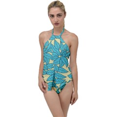 Leaves Dried Leaves Stamping Go With The Flow One Piece Swimsuit by Sapixe