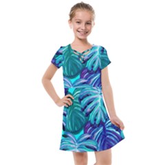 Leaves Tropical Palma Jungle Kids  Cross Web Dress by Sapixe