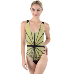 Window About Glass Metal Weathered High Leg Strappy Swimsuit by Sapixe