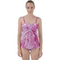 Pink Marble Painting Texture Pattern Twist Front Tankini Set View1