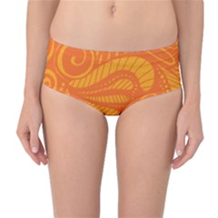Pop Orange Mid-waist Bikini Bottoms by ArtByAmyMinori