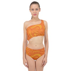 Pop Orange Spliced Up Two Piece Swimsuit by ArtByAmyMinori