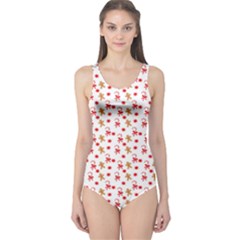 Cake Christmas Gingerbread Man Wallpapers One Piece Swimsuit by Alisyart