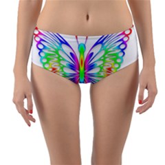 Rainbow Butterfly Reversible Mid-waist Bikini Bottoms by amazinganimals