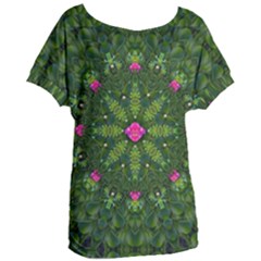 The Most Sacred Lotus Pond  With Bloom    Mandala Women s Oversized Tee by pepitasart