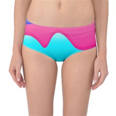 Lines Curves Colors Geometric Lines Mid-waist Bikini Bottoms by Nexatart
