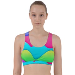 Lines Curves Colors Geometric Lines Back Weave Sports Bra by Nexatart