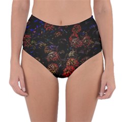 Floral Fireworks Reversible High-waist Bikini Bottoms by FunnyCow