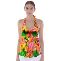 Blushing Tulip Flowers Babydoll Tankini Top by FunnyCow