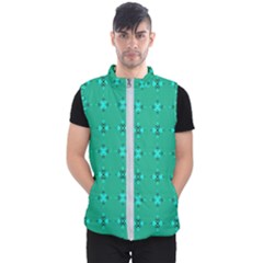 Modern Bold Geometric Green Circles Sm Men s Puffer Vest by BrightVibesDesign