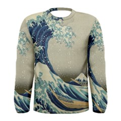 The Classic Japanese Great Wave Off Kanagawa By Hokusai Men s Long Sleeve Tee by PodArtist