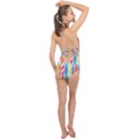 Mini Rainbow Colored Waikiki Surfboards  Halter Front Plunge Swimsuit View2