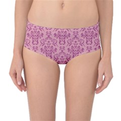 Victorian Pink Ornamental Mid-waist Bikini Bottoms by snowwhitegirl