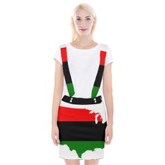 Pan-african Flag Map Of United States Braces Suspender Skirt by abbeyz71