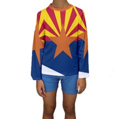Flag Map Of Arizona Kids  Long Sleeve Swimwear by abbeyz71