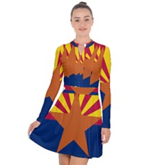 Flag Map Of Arizona Long Sleeve Panel Dress by abbeyz71