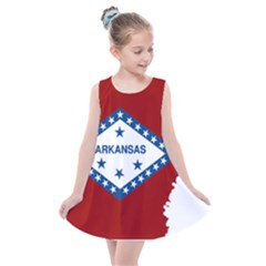 Flag Map Of Arkansas Kids  Summer Dress by abbeyz71