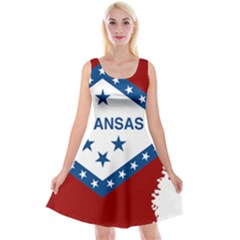 Flag Map Of Arkansas Reversible Velvet Sleeveless Dress by abbeyz71