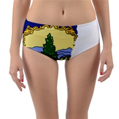 Flag Map Of Vermont Reversible Mid-waist Bikini Bottoms by abbeyz71