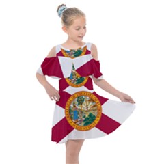 Flag Of Florida Kids  Shoulder Cutout Chiffon Dress by abbeyz71